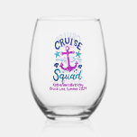 Squad Group Friends Custom Birthday Event Stemless Wine Glass<br><div class="desc">This design may be personalized in the area provided by changing the photo and/or text. Or it can be customized by clicking Personalize this Template and then choosing the click to customize further option and delete or change the colour of the background, add text, change the text colour or style,...</div>