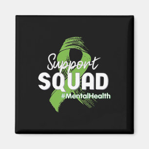 Squad Mental Health Awareness Lime Green Ribbon  Magnet