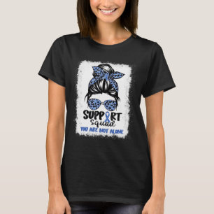 Squad Messy Bun Blue Warrior Ataxia Awareness  T-Shirt