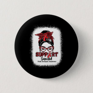 Squad Messy Bun Burgundy Ribbon Brain Aneurysm 1 2 Inch Round Button