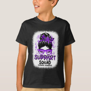 Squad Messy Bun Butterfly Purple Ribbon Overdose T-Shirt