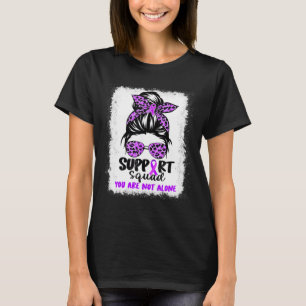 Squad Messy Bun Purple Warrior Alzheimerheimer Awa T-Shirt