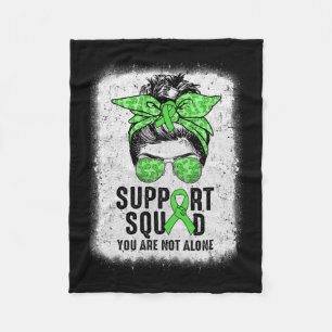 Squad Messy Bun Warrior Green Mental Health Awaren Fleece Blanket