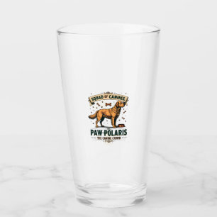 Squad of Canines Vintage Dog Pun Graphic with Gold Glass