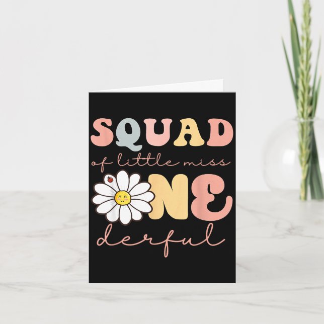 Squad of little miss onederful first bday daisy card (Front)