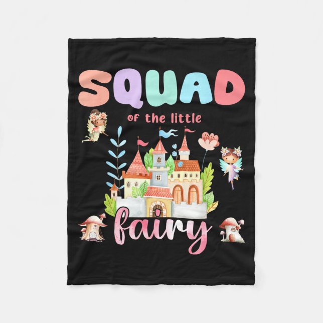 Squad Of The Little Fairy 1st Birthday Girl Fairyt Fleece Blanket (Front)