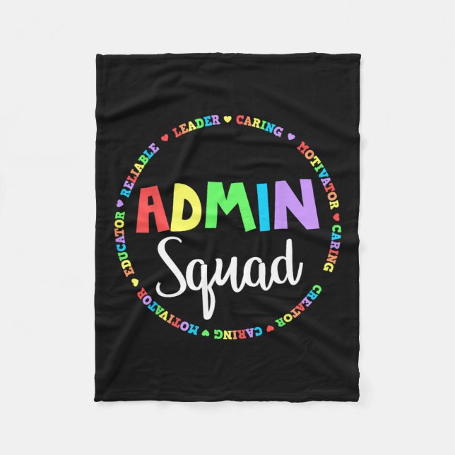 Squad School Assistant Principal Crew Administrato Fleece Blanket (Front)