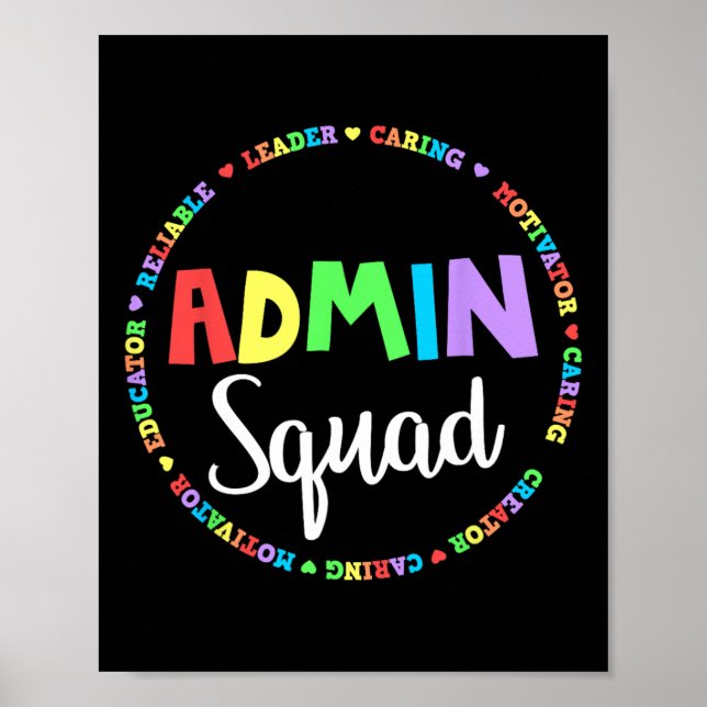 Squad School Assistant Principal Crew Administrato Poster (Front)