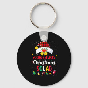 Squad Services Match Hat Santa Social Meme Keychain