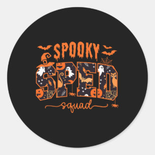 Squad Team Special Education Teacher Halloween Classic Round Sticker