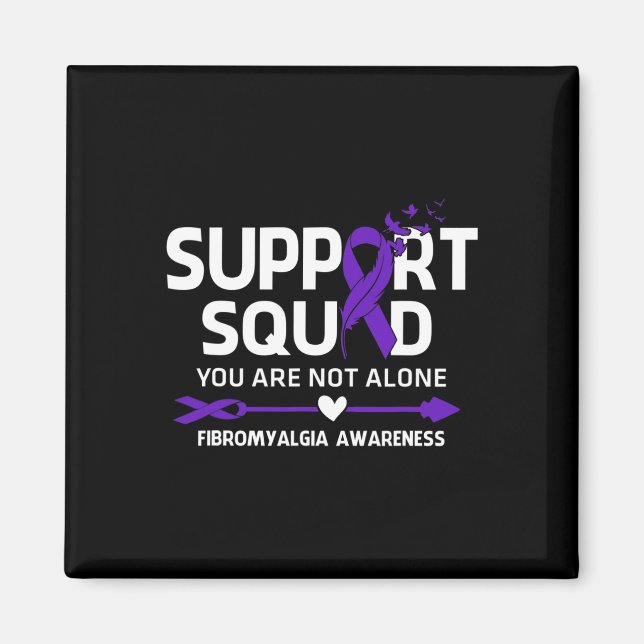 Squad Warrior Fibromyalgia Awareness Feather  Magnet (Front)