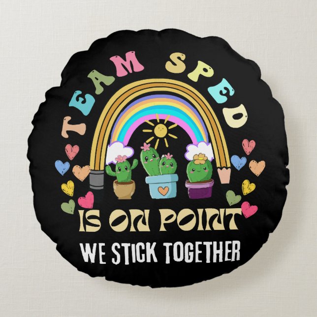 Squad we Forever Sticky for teacher Round Pillow (Front)