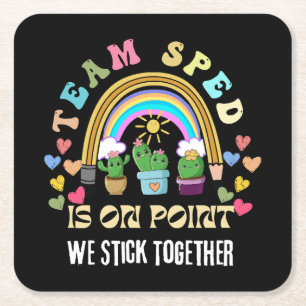 Squad we Forever Sticky for teacher Square Paper Coaster