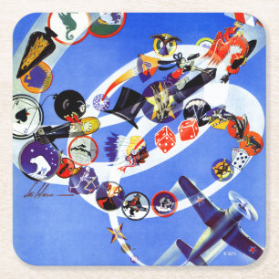 Squadron Insignia Square Paper Coaster