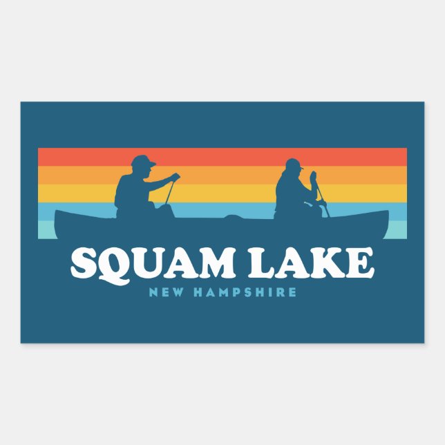 Squam Lake New Hampshire Canoe Sticker (Front)