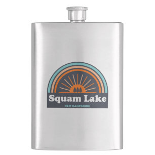 Squam Lake New Hampshire Rainbow Hip Flask