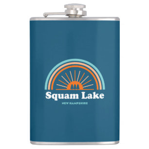 Squam Lake New Hampshire Rainbow Hip Flask