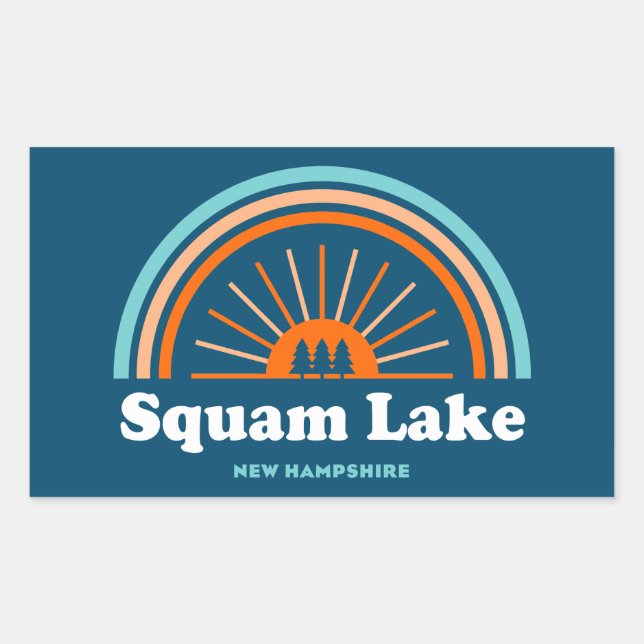 Squam Lake New Hampshire Rainbow Sticker (Front)