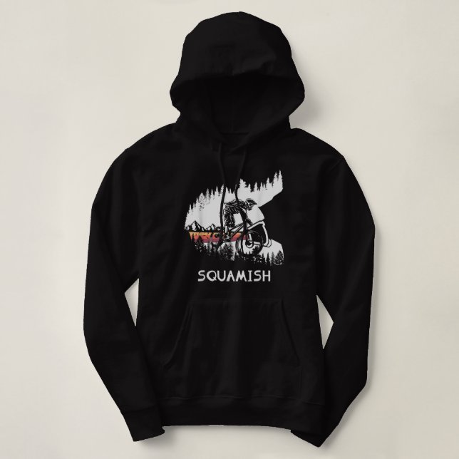 Squamish MTB Downhill Trail Biker British Columbia Hoodie (Design Front)