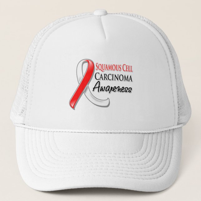 Squamous Cell Carcinoma Awareness Ribbon Trucker Hat (Front)