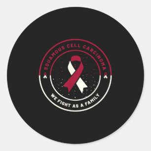 Squamous Cell Carcinoma Ribbon Awareness Family Su Classic Round Sticker