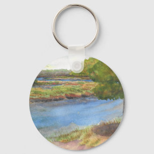 squamscott river at newfields july 31 2015 keychain