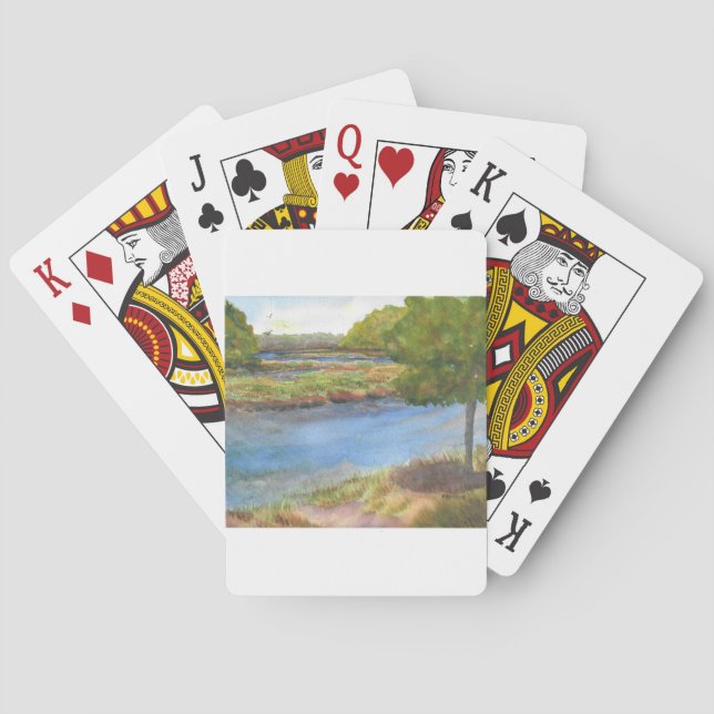 squamscott river at newfields july 31 2015 playing cards (Back)