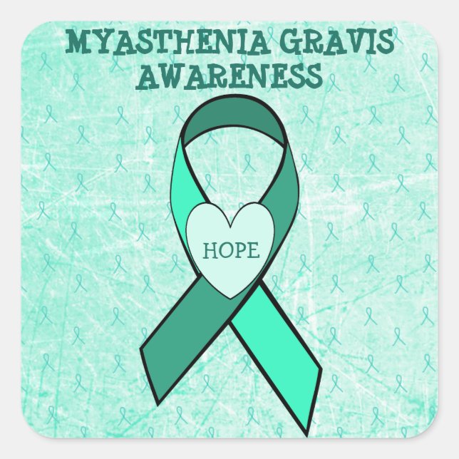 Squar SHAPED  MYASTHENIA GRAVIS AWARENESS  STICKER (Front)