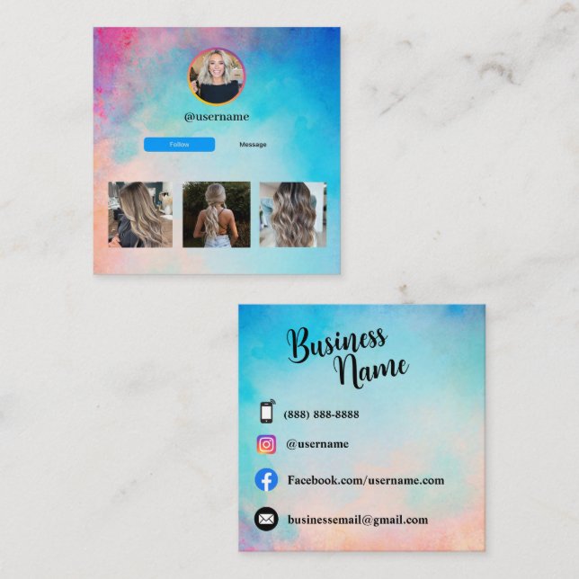 Square, 2.5" x 2.5" Business Card (Front/Back)