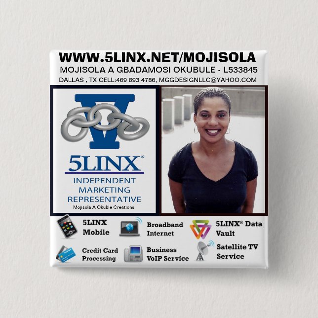 SQUARE  5 linx logo copy.jpg, flxmobile_3_en.pn... 2 Inch Square Button (Front)