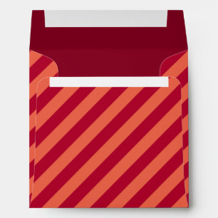 Square 5x5 Red and Orange Striped Envelopes