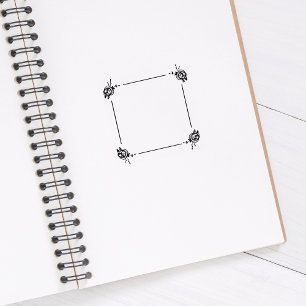 Square Abstract Flower, Journal Frame  Rubber Stamp