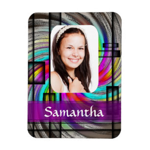 Square abstract photo template magnet