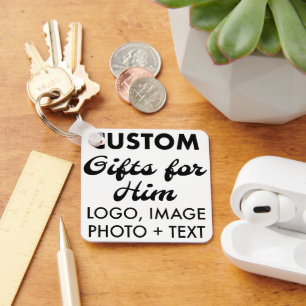 Square Aluminum Keychain Custom Gifts for Him