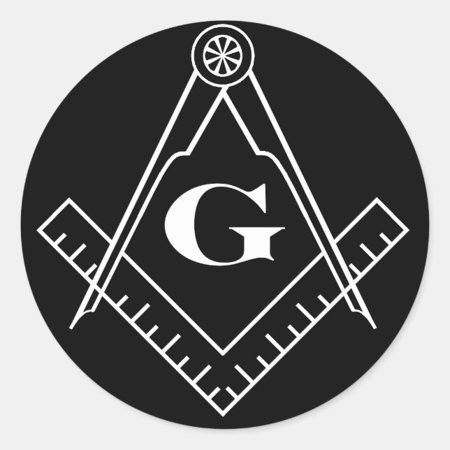 Square and Compass High Res2whitecropped Classic Round Sticker (Front)