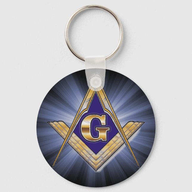 Square and Compass Keychain (Front)