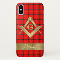Square and Compass Monogrammed iPhone / iPad case