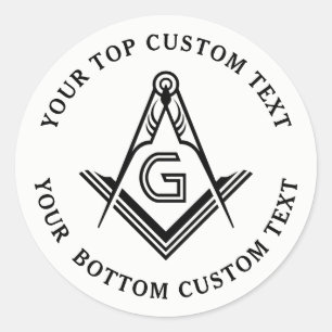 Square and Compass Round Masonic Stickers