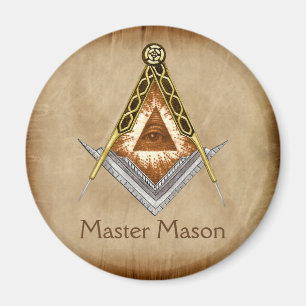 Square and Compass with All Seeing Eye Magnet