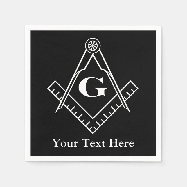 Square and Compass with Inset G Napkin (Front)