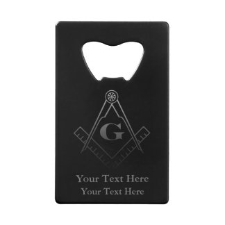 Square and Compass with Inset G Wallet Bottle Opener