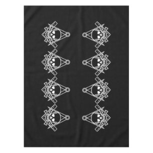 Square and Compass with Inset Skull Tablecloth