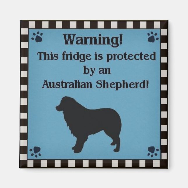 Square Aussie Magnet Blue (Front)