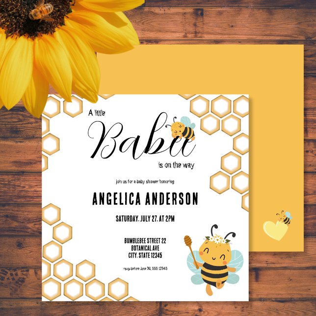 Square Babee on the way Baby Shower Invitation (Creator Uploaded)