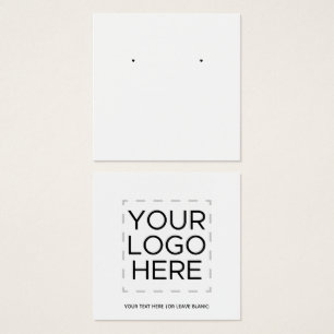 Square Back Logo White Earring Display Card