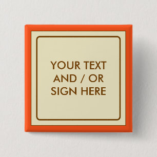 Square Banner beige + your backg. & ideas 2 Inch Square Button