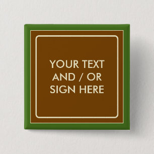Square Banner brown + your backg. & ideas 2 Inch Square Button