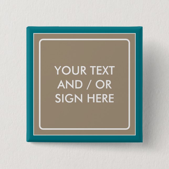 Square Banner stone + your backg. & ideas 2 Inch Square Button (Front)