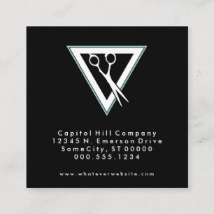 square barber scissors appointment reminder card