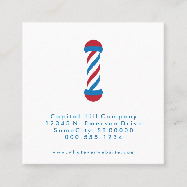 square barbershop appointment reminder card (Front)